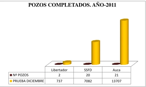 GRÁFICO 1.1: POZOS COMPLETADOS, AÑO 2011