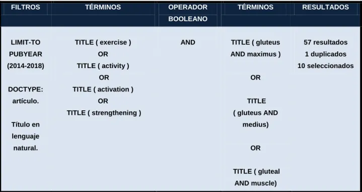 Tabla IV. Ecuación búsqueda Scopus 