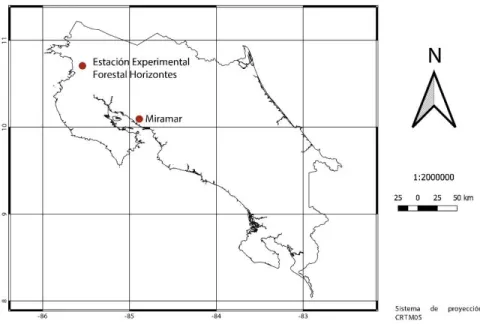 Cuadro 1. Especies y cantidad de individuos monitoreados con dendrómetros dos bosques  secos ubicados en la vertiente pacífica de Costa Rica