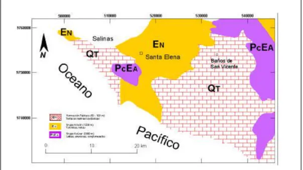 FIGURA N° 3 Mapa geológico de Santa Elena. 