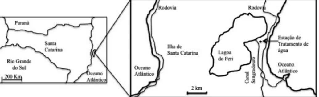 Figura 3. Locais com potencial para a FM no estado de  Santa Catarina. (Realizado com Arc Gis a partir do Atlas  Hidrogeológico do Brasil ao Milionésimo (CPRM, 2014).