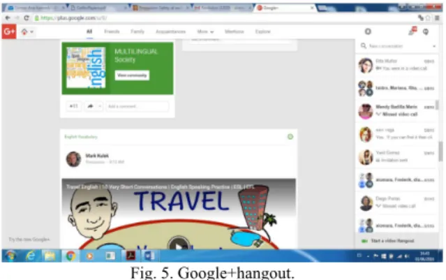 Fig. 5. Google+hangout. 