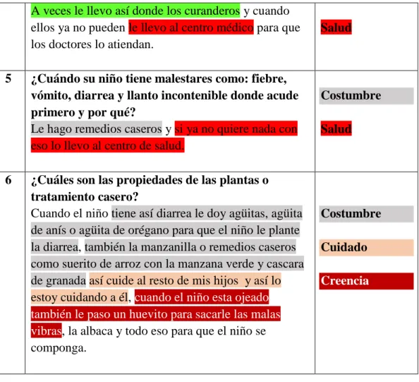 Cuadro N° 5. Datos de entrevista  