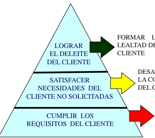 Figura 1 Pirámide de satisfacción del cliente 