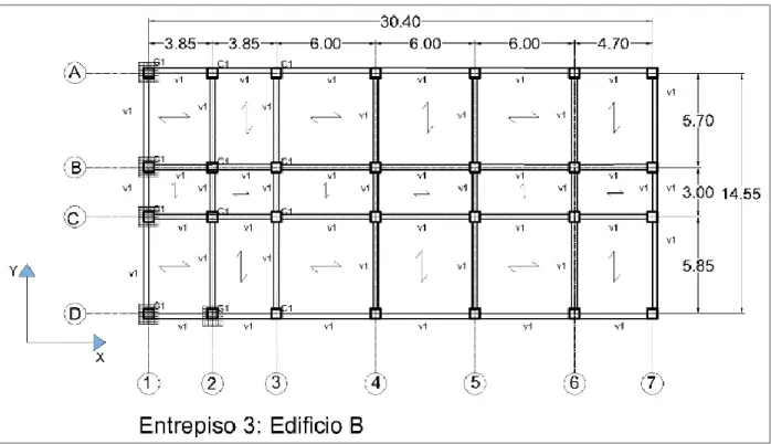 Figura  24.   E dif ic io  B :   Det alle  de  ent r epis o  t erc e r  niv el.  