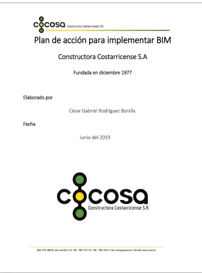 Figura 6.  Portada del documento “Plan de acción para implementar BIM” 