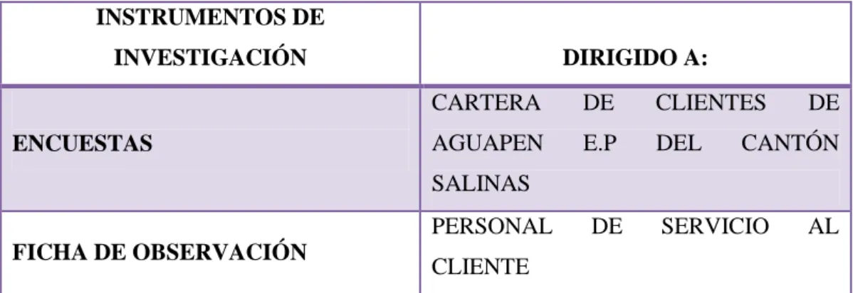 TABLA 3. Instrumentos de Investigación 
