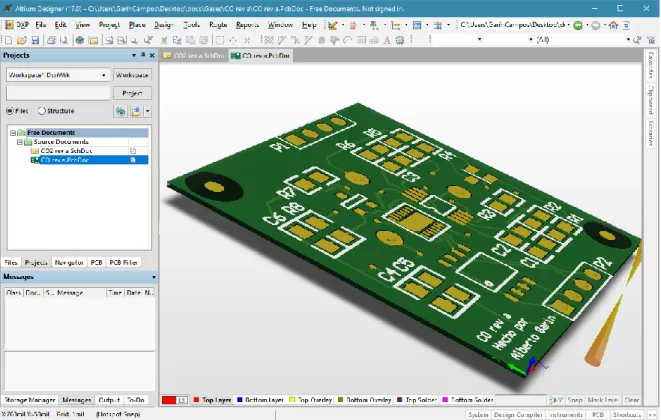 Figura 4.10. Ejemplo de uso del programa Altium Designer 
