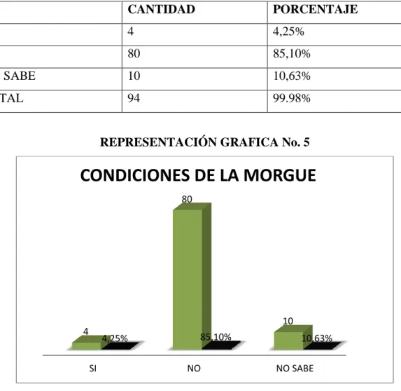 CUADRO ESTADISTICO  No. 5CONDICIONES DE LA MORGUE 