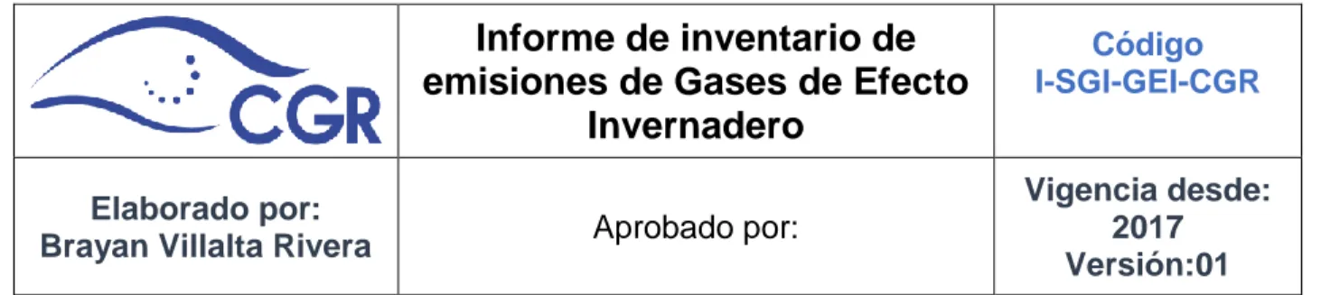 Cuadro 1. Clasificación de las fuentes de emisiones de GEI según su alcance para  el inventario del CGR en el año 2016