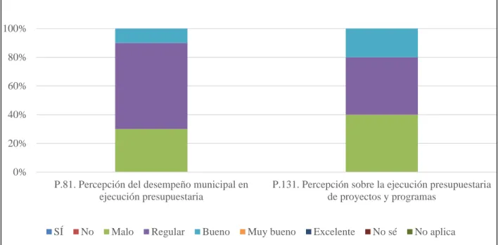 Figura 4.14. Metodología de proyectos y percepción municipal sobre ejecución presupuestaria (Costo)  Fuente: Elaboración propia 