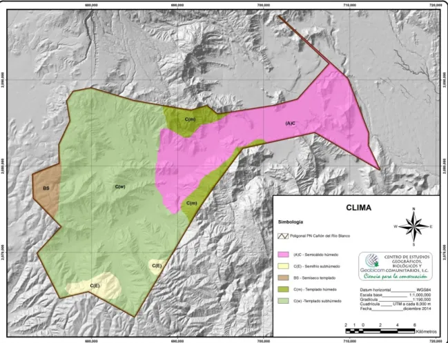 Figura 4. Mapa de climas del área de estudio 