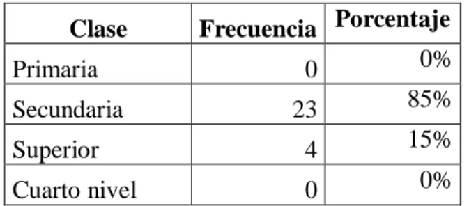 Gráfico  3.  Porcentaje de título profesional 