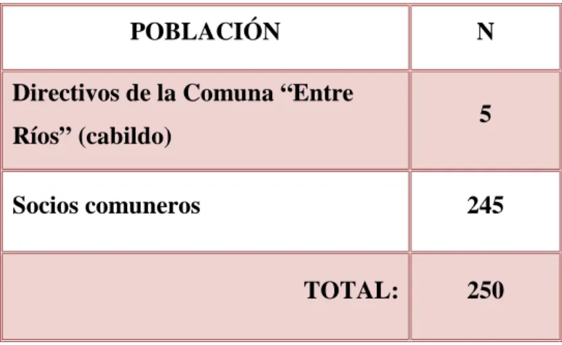 Cuadro N° 4  Población  