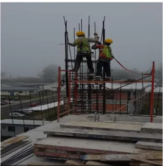 Figura 8. Armado de la estructura de muro del proyecto TIC’S. 