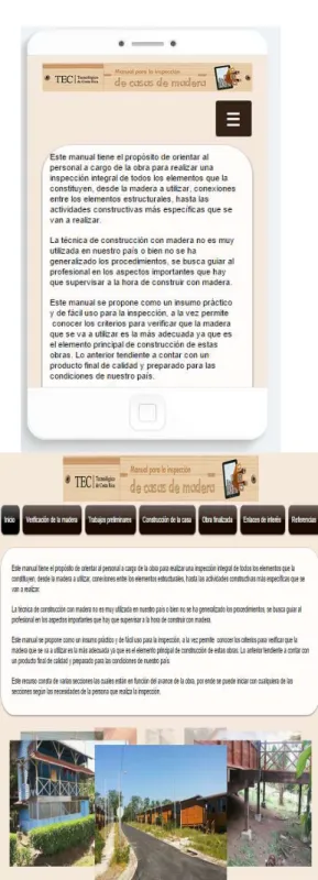 Figura 11: comparación de la visualización de una  página en la versión móvil. 