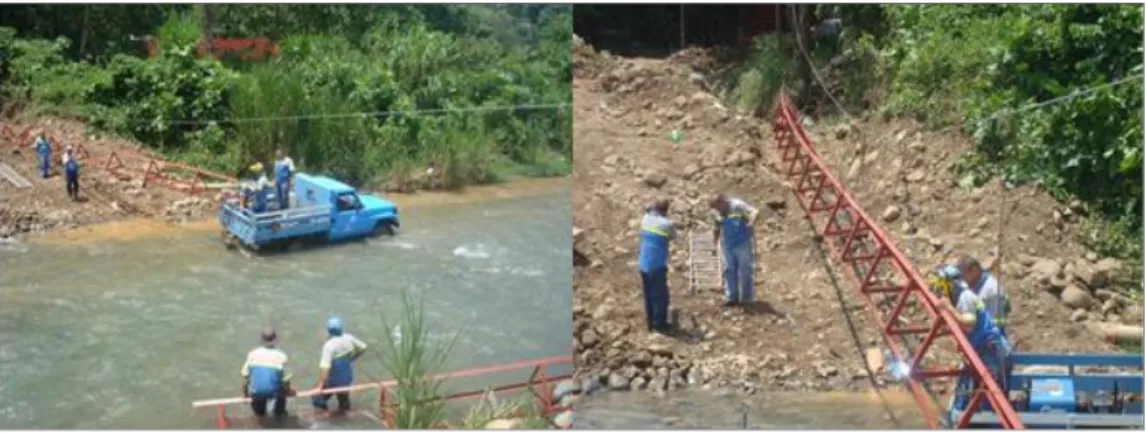 Figura 11. Reparación de averías del paso elevado sobre el rio San Isidro en el 2010. 