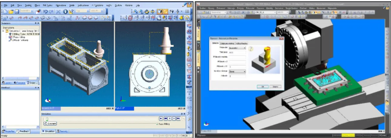 Figura 2.8 Ejemplos de trabajo en el software EdgeCAM. 