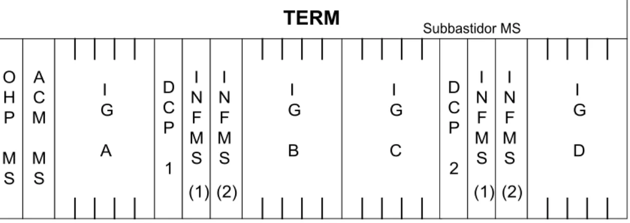 Figura 4.6    Disposición de unidades del subbastidor MS para configuración general. 