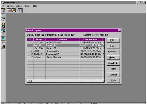 Figura 5.4  Listado de programas de MeterMate 