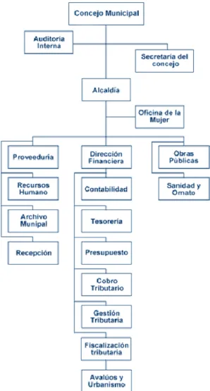 Ilustración 1.1-3.  Organigrama Estructural de la Municipalidad de  Sarapiquí. 