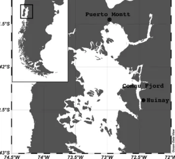 Fig. 1. Comau Fjord and Huinay Field Station in the Los  Lagos region, Chile