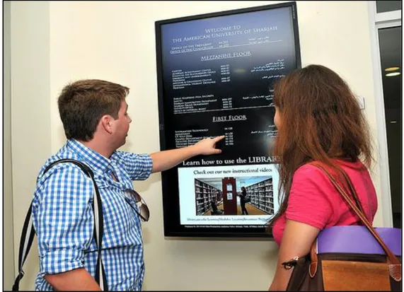 Figura 3. Ejemplo de Aplicación Digital Signage en la industria de la educación. [2]