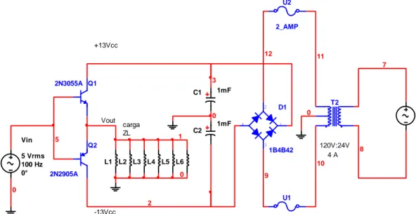 Figura 5-7 Diagrama eléctrico de la Tarjeta de Amplificación 