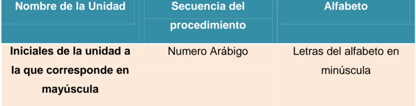 Cuadro 1: Codificación de la Unidad de Ventas 