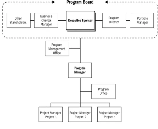 Figura 2.3.  Estructura requerida para la administración de un programa de proyectos. 