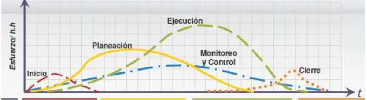 Figura 2.4  Fases de implementación de un proyecto. (Silva, 2009) 