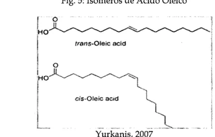Fig. 5:  Isómeros de Ácido Oléico 