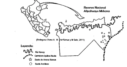 Figura l. r..:hpa de \Jbicación de  la  Reserva Nacional Allpahuayo :Mishana 