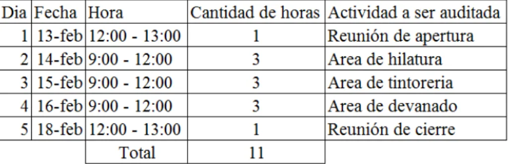 Tabla N°5: Cronograma de Actividades 