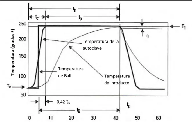 Fig. N° 2.13 Curva característica que muestra varios términos en el cálculo del  tiempo de procesamiento de Ball