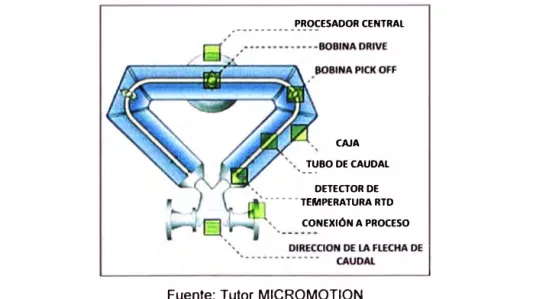 Fig. N º  2.2 - Esquema del Sensor Coriolis MICROMOTION 