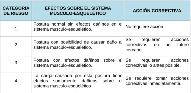 CUADRO N° 2: Categorización de los niveles de acción 