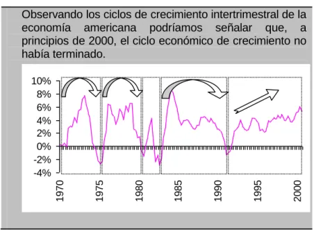 Gráfico N° 2.8 Serie de datos con ciclos -4%-2%0%2%4%6%8%10%19701975198019851990 1995 2000