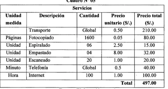 Cuadro Nº 06  Software 