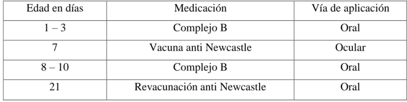 Tabla 4. Programa sanitario del estudio 