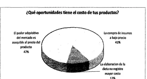 Cuadro  No  07:  Resultados  de  la  Encuesta  sobre  las  oportunidades  en  el  costo de tus productos 