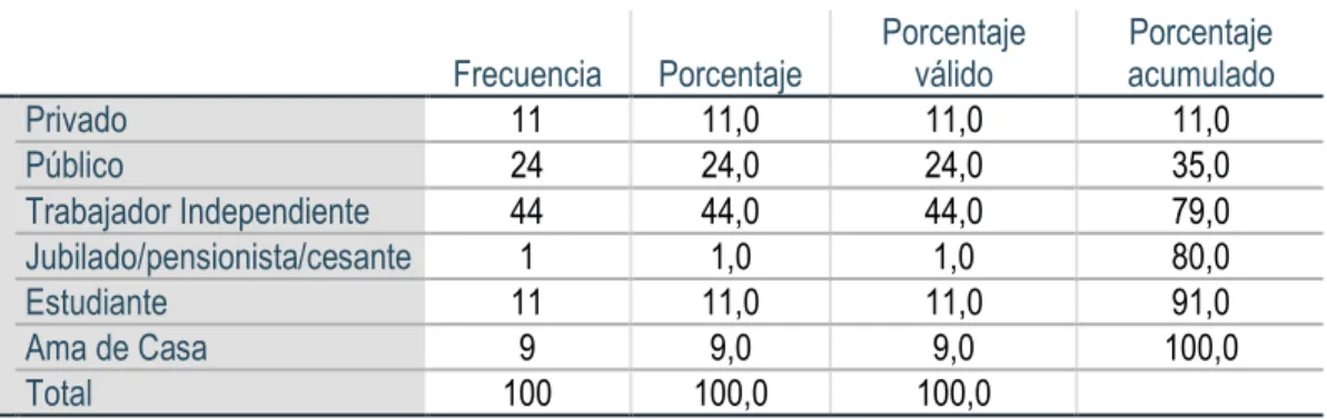 Cuadro N° 07. Sector en el cual se desarrolla laboralmente 
