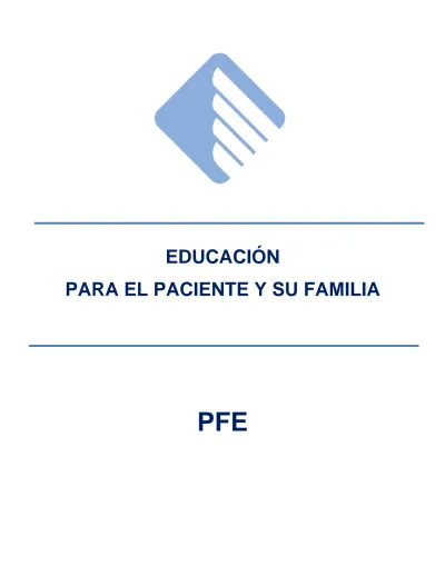 EducaciÓn Para El Paciente Y Su Familia Pfe 0963