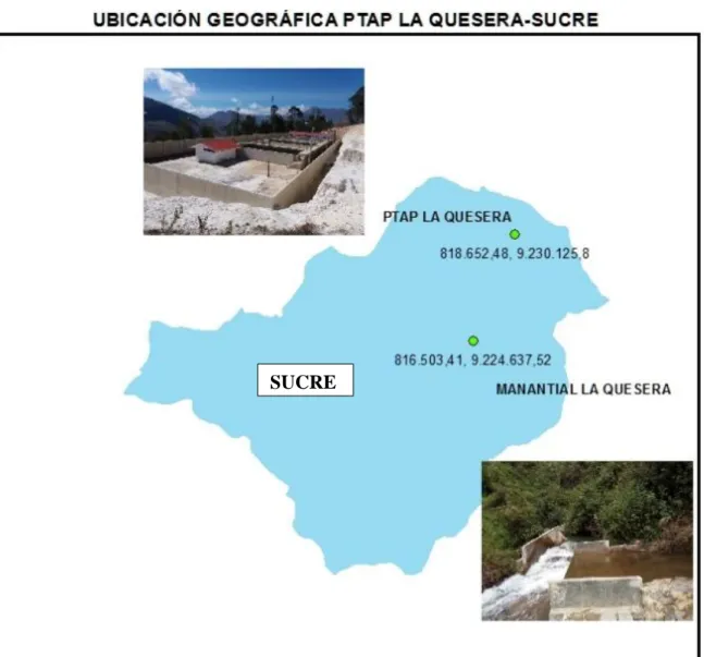 Figura 1. Ubicación geográfica La Quesera- Sucre      