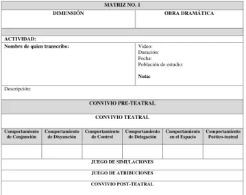 Tabla 1. Modelo Matriz de Análisis 