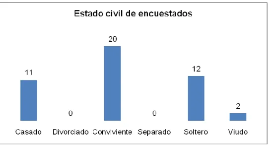 Figura 1. Estado civil de la población encuestada. 