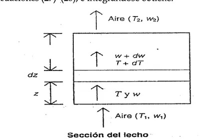 Fig. 18. Secado por circulación del aire a través del lecho. 