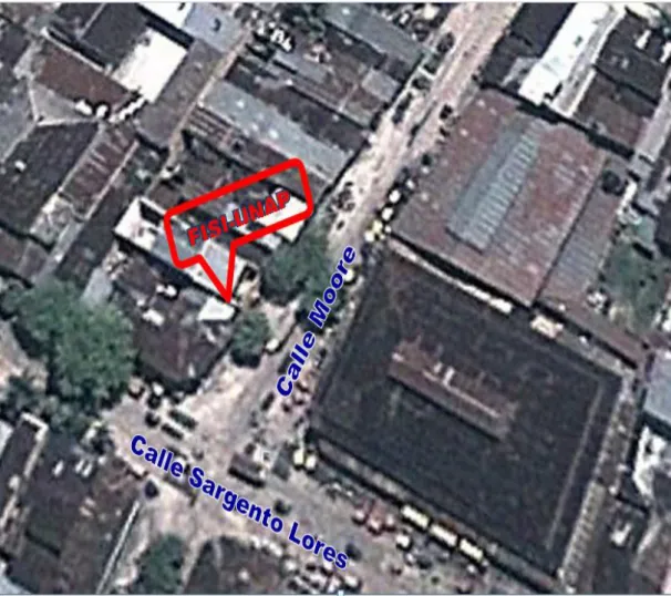Figura 01: Vista aérea de la ubicación de la Institución. 