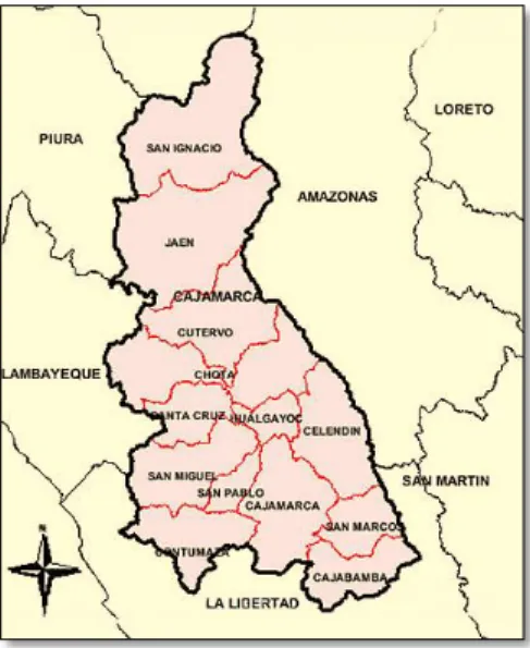 Figura 3.1: Mapa departamental de Cajamarca. 