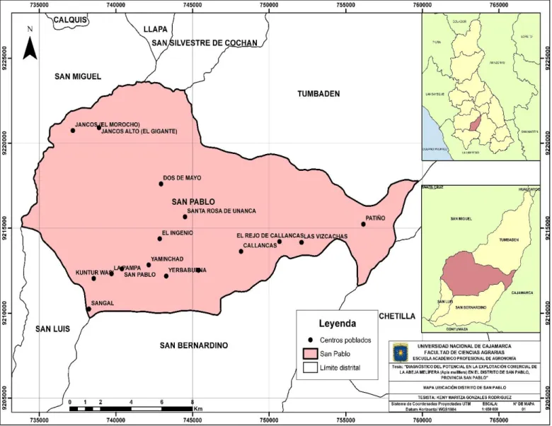 Figura 2. Mapa de ubicación del distrito de San Pablo 